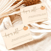 Luier Raffle Kaart, Herfst Pompoen Baby shower Kaart