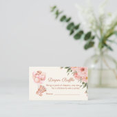 Luier Raffle Kaart Leuk Beren ballon Roze Bloem (Staand voorkant)