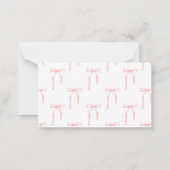 Luier Raffle Kaart Roze Bow Notitiekaartje (Achterkant)