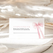 Luier Raffle Kaart Roze Bow Notitiekaartje