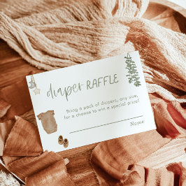 Luier Raffle Kaart | Sage Green Boy Baby shower