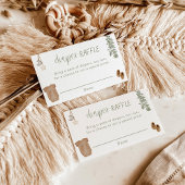 Luier Raffle Kaart, Sage Groen Neutraal Baby showe Informatiekaartje