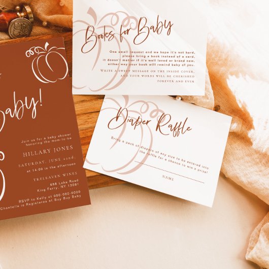 Luier Raffle Kaart Terracotta Pompoen Baby shower