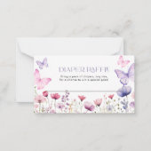 Luier Raffle Kaart Vlinder Bloemen Notitiekaartje (Voorkant)