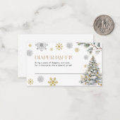 Luier Raffle Kaart Winter Wonderland Notitiekaartje (Voorkant / Achterkant in situ)