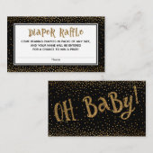 Luier Raffle Kaarten met Gouden Glitter Accents (Voorkant / Achterkant)