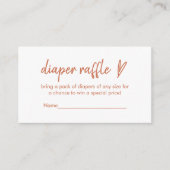 Luier Raffle Kaarten Modern Boho Heart Terracotta (Voorkant)