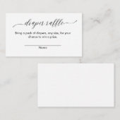 Luier Raffle Kaarten Modern Minimalistisch Eenvoud (Voorkant / Achterkant)