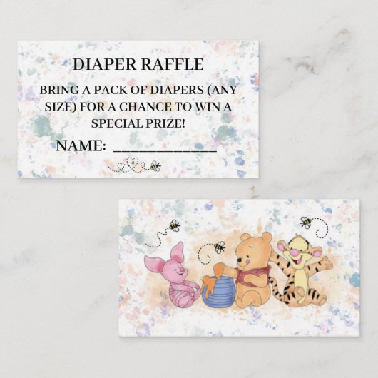 LUIER RAFFLE KAARTEN WINNIE DE POOH (Voorkant / Achterkant)