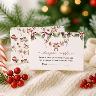 Luier Raffle Kerst Baby shower Informatiekaartje