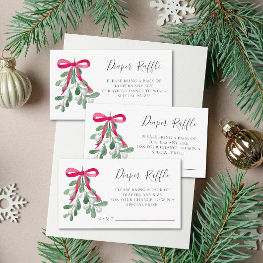 Luier Raffle Kerst Baby shower Informatiekaartje