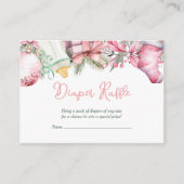 Luier Raffle Kerstmis Santa Roze Baby shower Informatiekaartje (Voorkant)