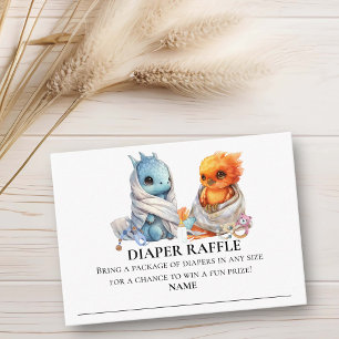 Luier Raffle Kleine Twins Dragon Phoenix Informatiekaartje