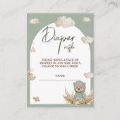 Luier Raffle kwekerij Boho Beer Baby shower Informatiekaartje (Voorkant)