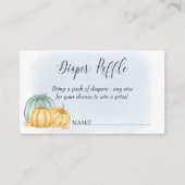 Luier Raffle Land Pompoen Blauw Waterverf Informatiekaartje (Voorkant)