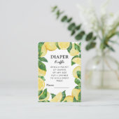 Luier Raffle Lemon Baby shower Informatiekaartje (Staand voorkant)
