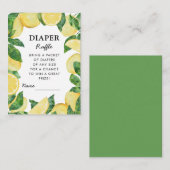 Luier Raffle Lemon Baby shower Informatiekaartje (Voorkant / Achterkant)