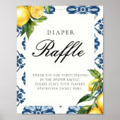 Luier Raffle Lemon Positano Baby shower Sign Poster (Voorkant)