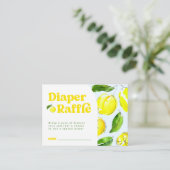 Luier Raffle Lemon Retro Baby shower Informatiekaartje (Staand voorkant)