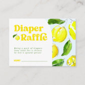 Luier Raffle Lemon Retro Baby shower Informatiekaartje (Voorkant)