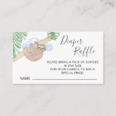 Luier Raffle Leuke luiaard Jongen Baby shower Informatiekaartje (Voorkant)