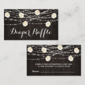 ** Luier Raffle Lights Rustieke houten bloemen Informatiekaartje (Voorkant / Achterkant)