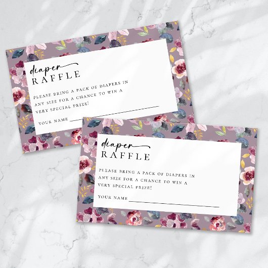 Luier Raffle Lila Bloemen Baby Show Informatiekaartje