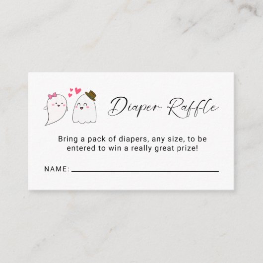 Luier Raffle Little Boo Baby shower Halloween Informatiekaartje (Voorkant)