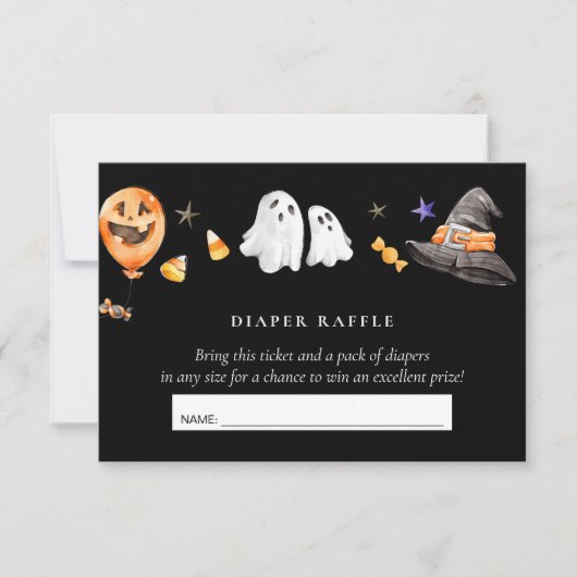 Luier Raffle Little Boo Zwart Kaart (Voorkant)