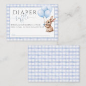 Luier Raffle Little Bunny Balloons Baby shower Informatiekaartje (Voorkant / Achterkant)