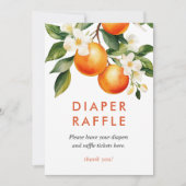 Luier Raffle Little Cutie Sinaasappel Baby shower  (Voorkant)