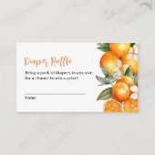 Luier Raffle Little Cutie Sinaasappel Baby shower Informatiekaartje (Voorkant)