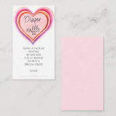 Luier Raffle Little Sweetheart Baby shower Informatiekaartje (Voorkant / Achterkant)