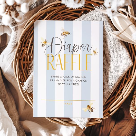 Luier Raffle Mama naar Bee Neutral Baby shower Informatiekaartje