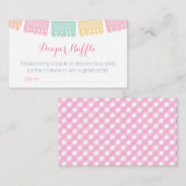 Luier Raffle Mexicaanse Fiesta Papel Picado Banner Informatiekaartje (Voorkant / Achterkant)