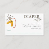 Luier Raffle Mid Century Modern Baby shower Kaart (Voorkant)