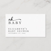 Luier Raffle Minimalistisch Script Baby shower Informatiekaartje (Achterkant)