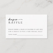 Luier Raffle Minimalistisch Script Baby shower Informatiekaartje (Voorkant)