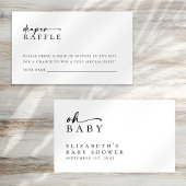 Luier Raffle Minimalistisch Script Baby shower Informatiekaartje