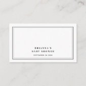 Luier Raffle Minimalistisch Zwart & Wit Baby showe Informatiekaartje (Achterkant)