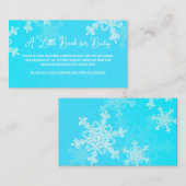 Luier Raffle Minimalistische Blauwe Sneeuwvlok Pat Informatiekaartje (Voorkant / Achterkant)