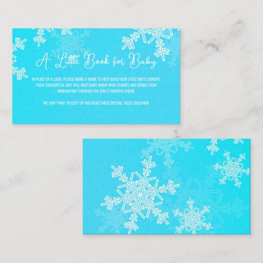 Luier Raffle Minimalistische Blauwe Sneeuwvlok Pat Informatiekaartje (Voorkant / Achterkant)