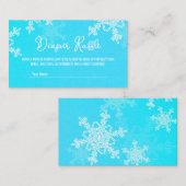 Luier Raffle Minimalistische Blauwe Sneeuwvlok Pat Informatiekaartje (Voorkant / Achterkant)