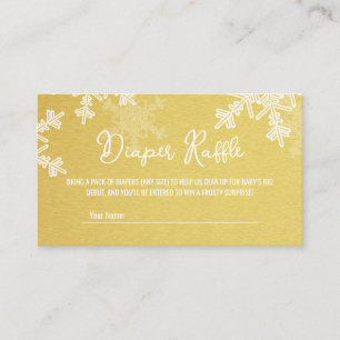 Luier Raffle Minimalistische Golden Snowflake Patr Informatiekaartje