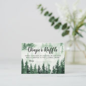 Luier Raffle Misty Forest Baby shower Informatiekaartje (Staand voorkant)
