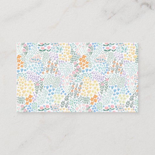 Luier Raffle Modern Floral Baby shower Informatiekaartje (Achterkant)