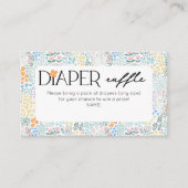 Luier Raffle Modern Floral Baby shower Informatiekaartje (Voorkant)