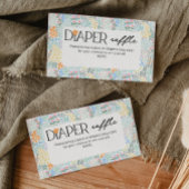 Luier Raffle Modern Floral Baby shower Informatiekaartje