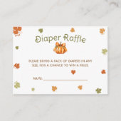 Luier Raffle Modern Herfst Pompoen Baby shower Informatiekaartje (Voorkant)