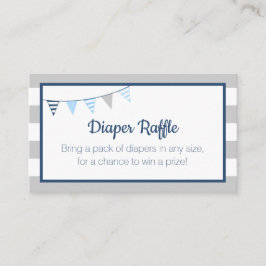 Luier Raffle Nautische Ahoy Boy Blauw Baby shower Informatiekaartje
